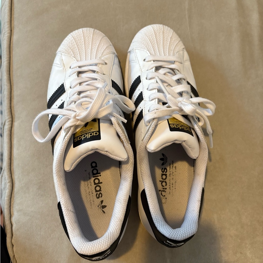 Adidas White and Black Superstar Sneakers